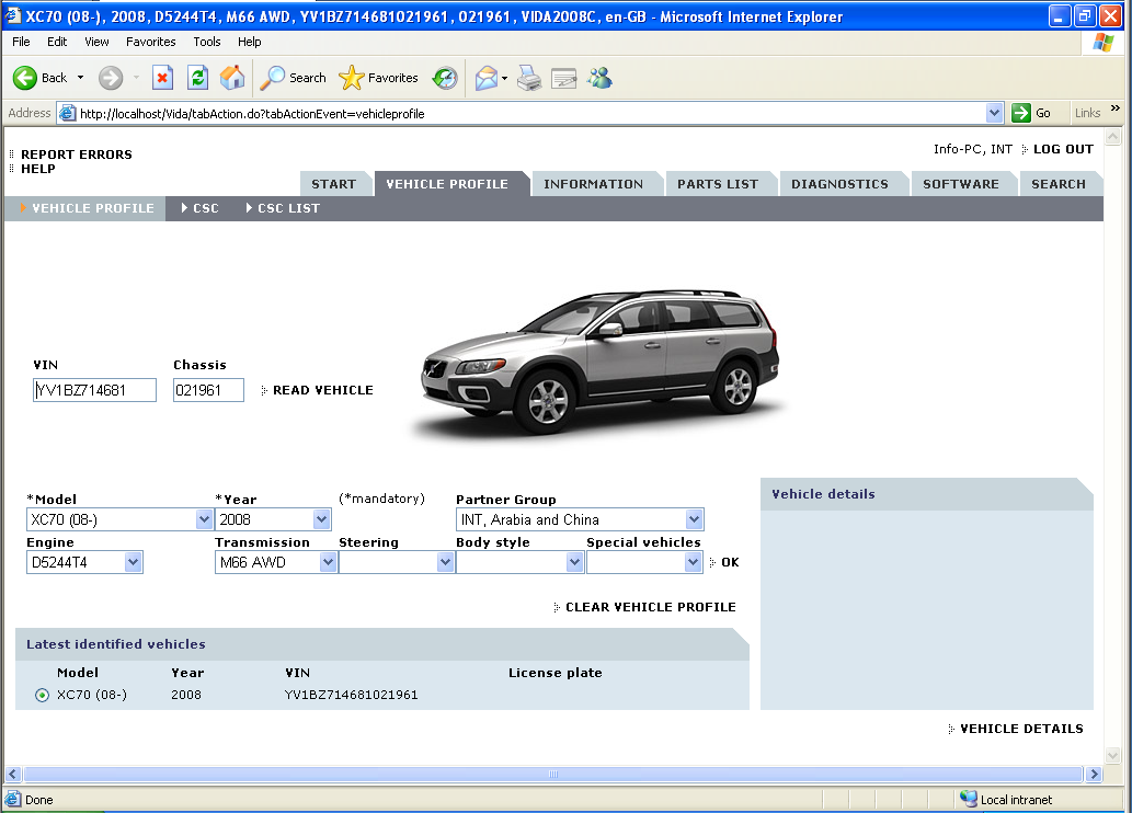 Volvo Vida Software Update
